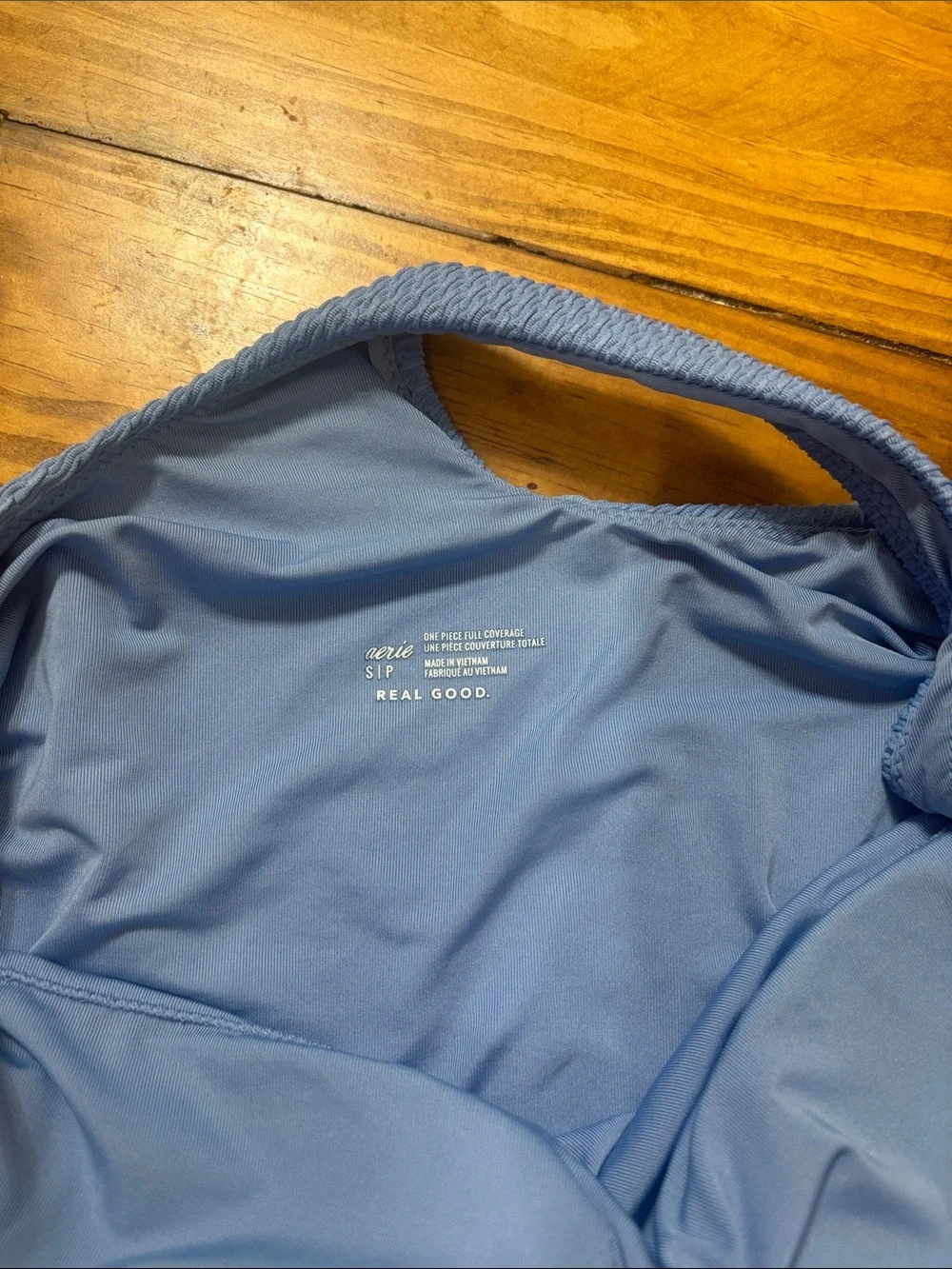 Aerie Size Small Blue One Piece Full Coverage Bathing Suit